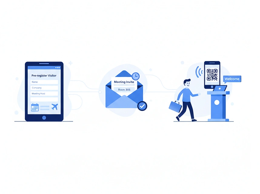 Visitor management integration with meeting rooms